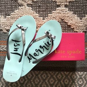 Just Married bridal flip flops.